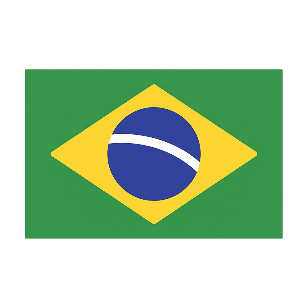 Simplified Brazil Flag Icon Transparent Background