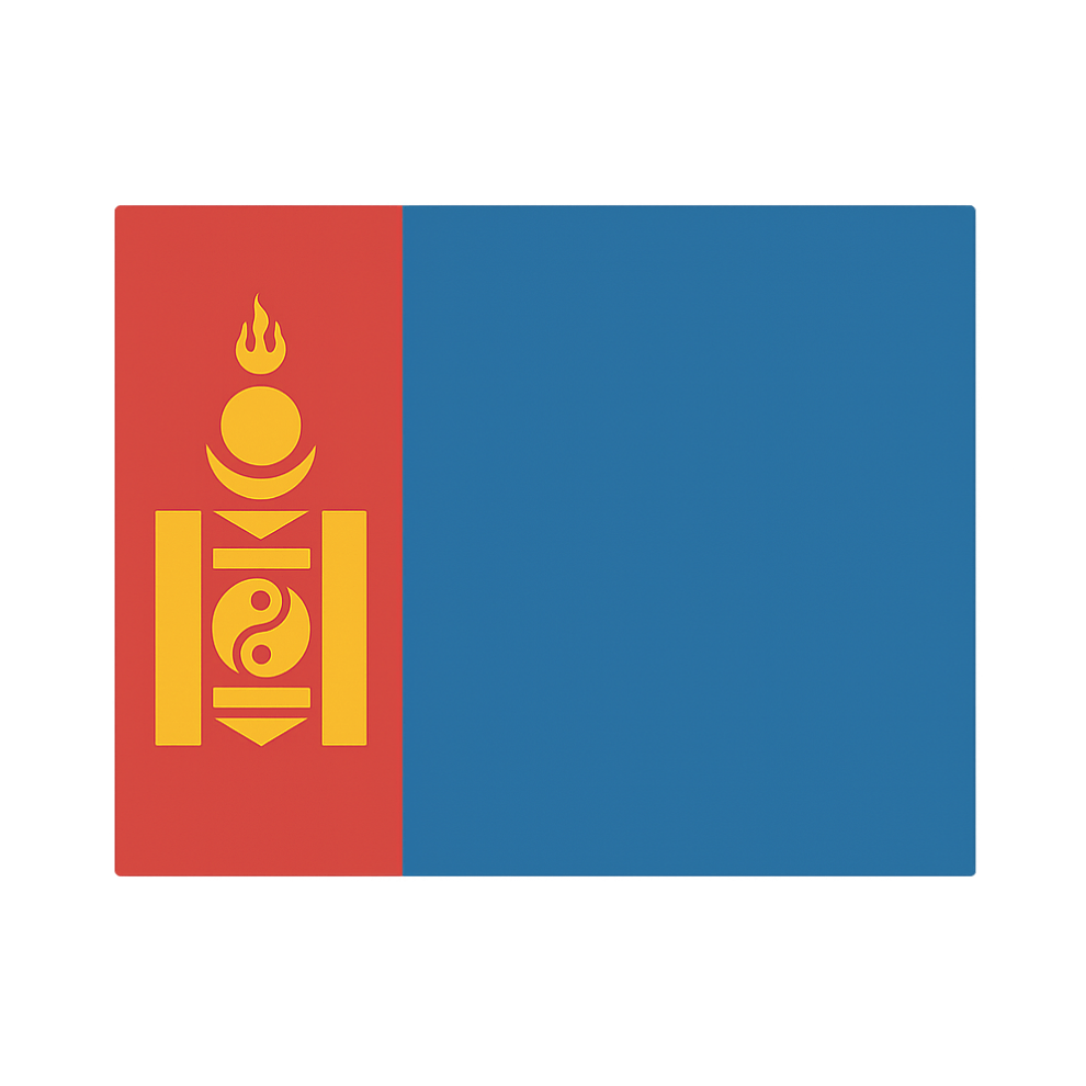 Simplified Mongolian Flag Soyombo on Transparent Background