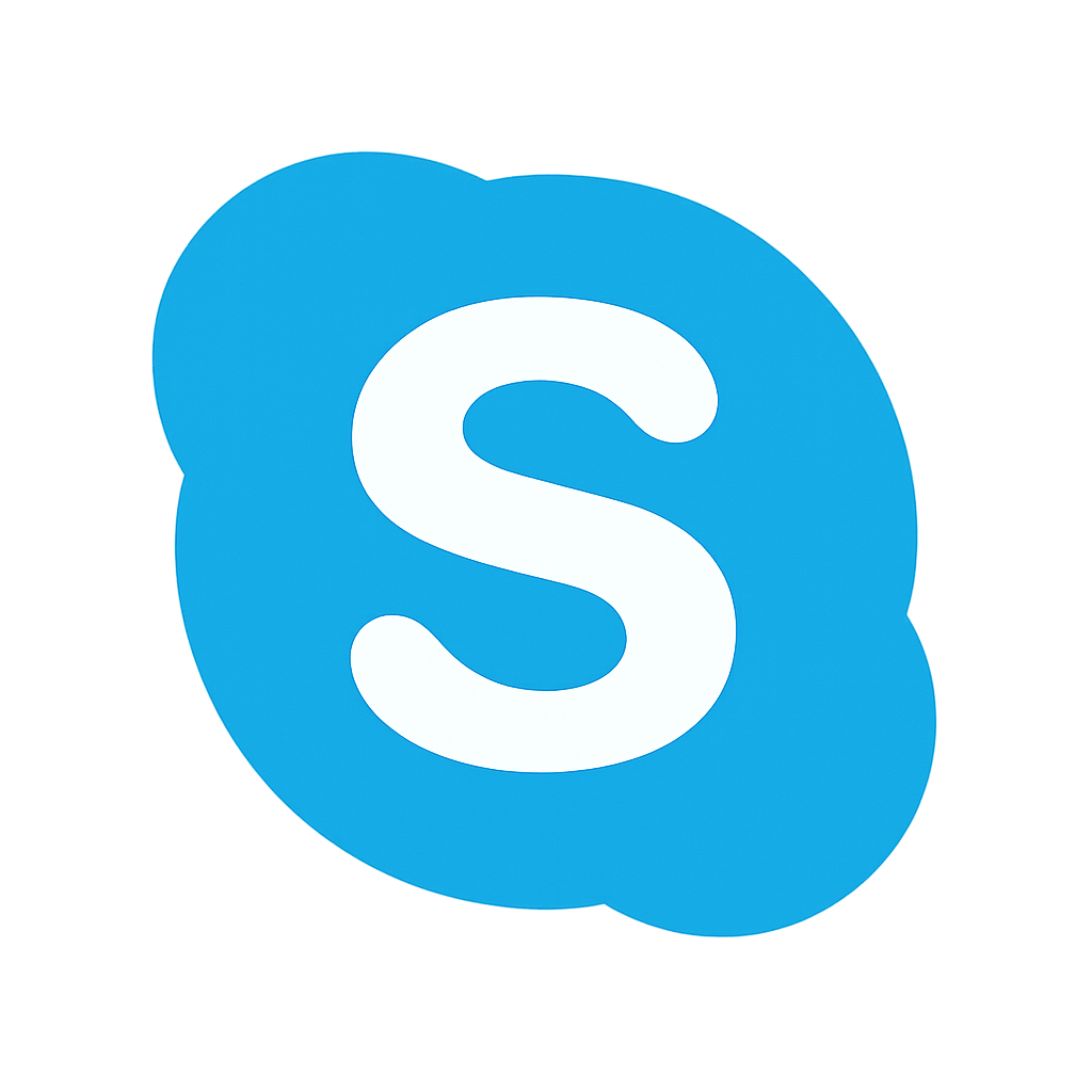 Skype Logo Icon on Transparent Background