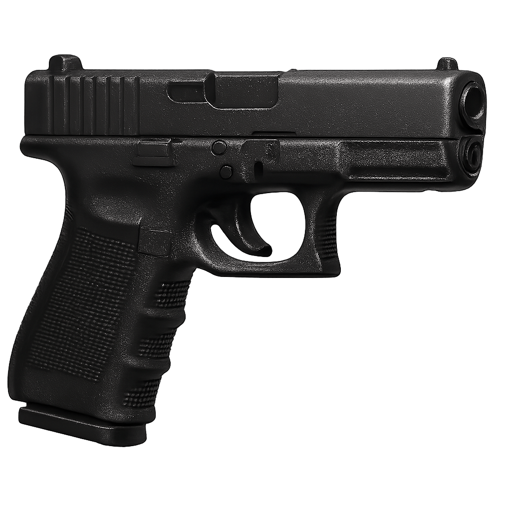 Sleek Matte Black Semi Automatic Handgun