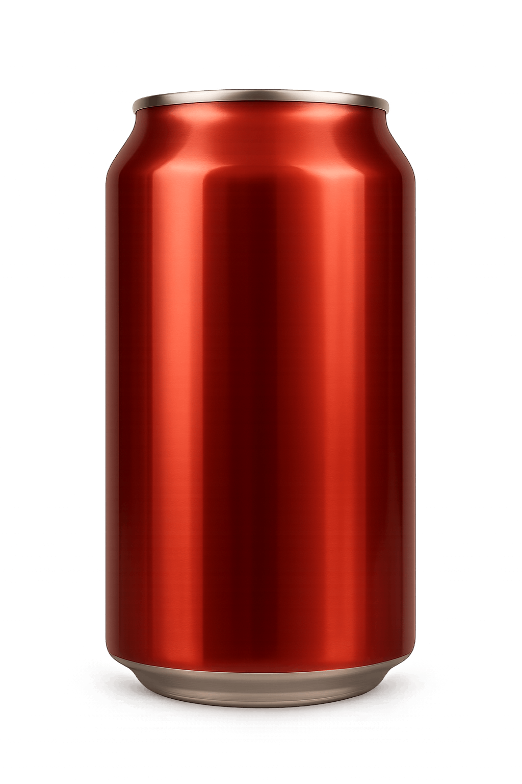 Sleek Red Aluminum Beverage Soda Can