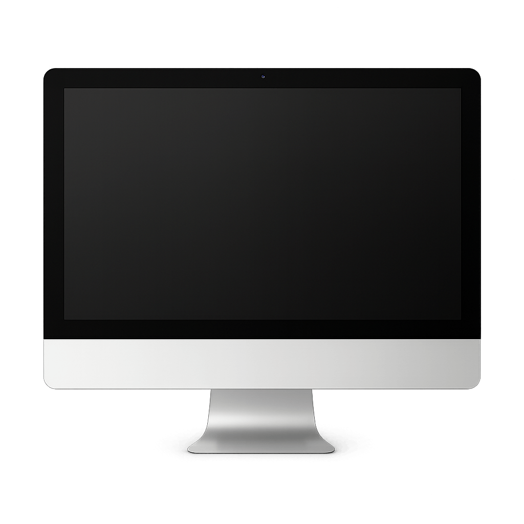 Sleek Silver Desktop Computer Monitor Mockup