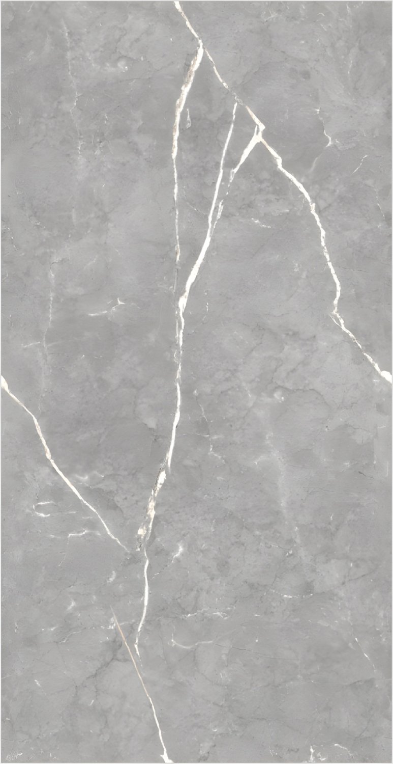 Smooth Solid Grey Marble White Vein