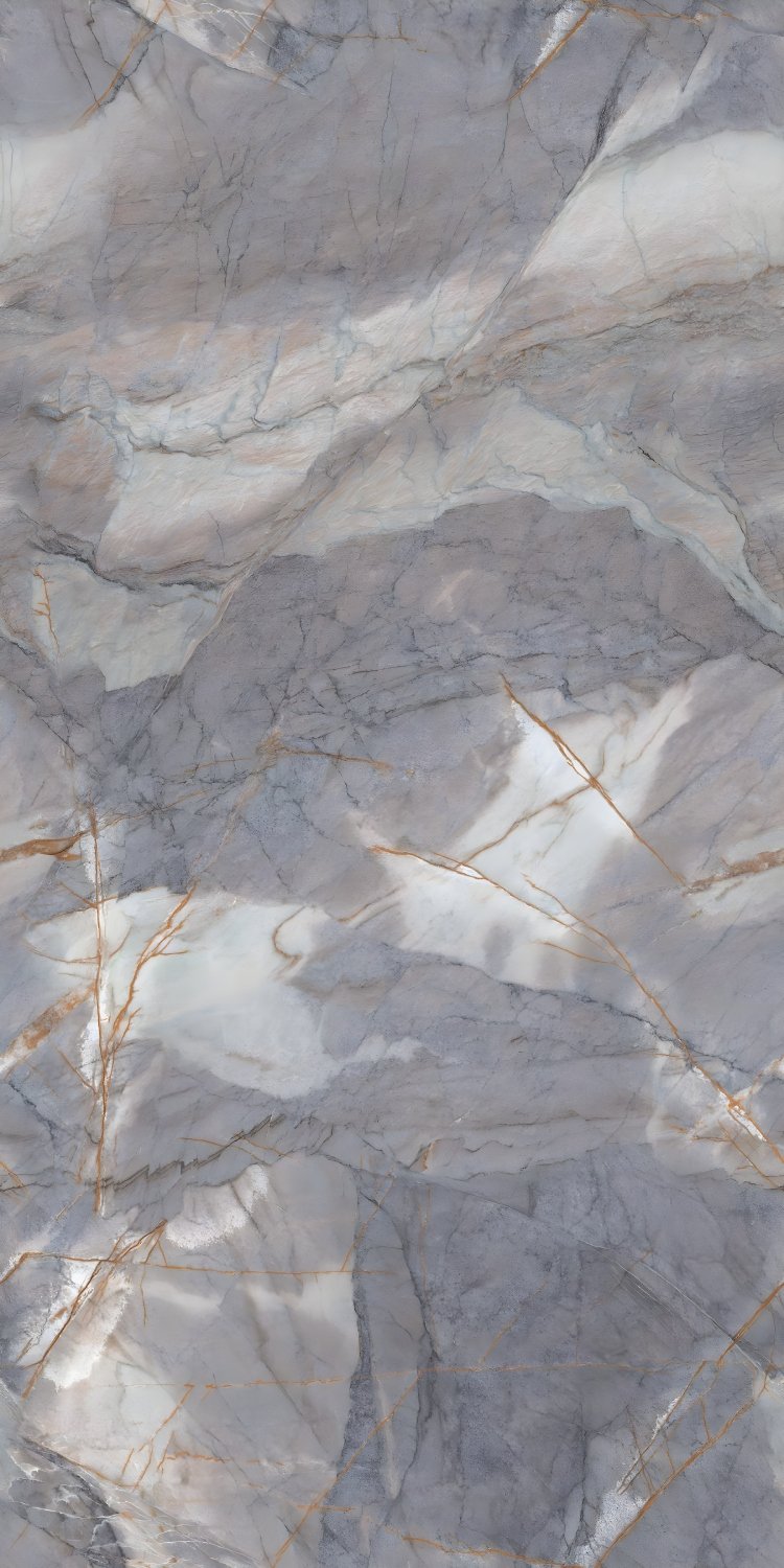 Soft Grey Lilac Marble Gold Veining