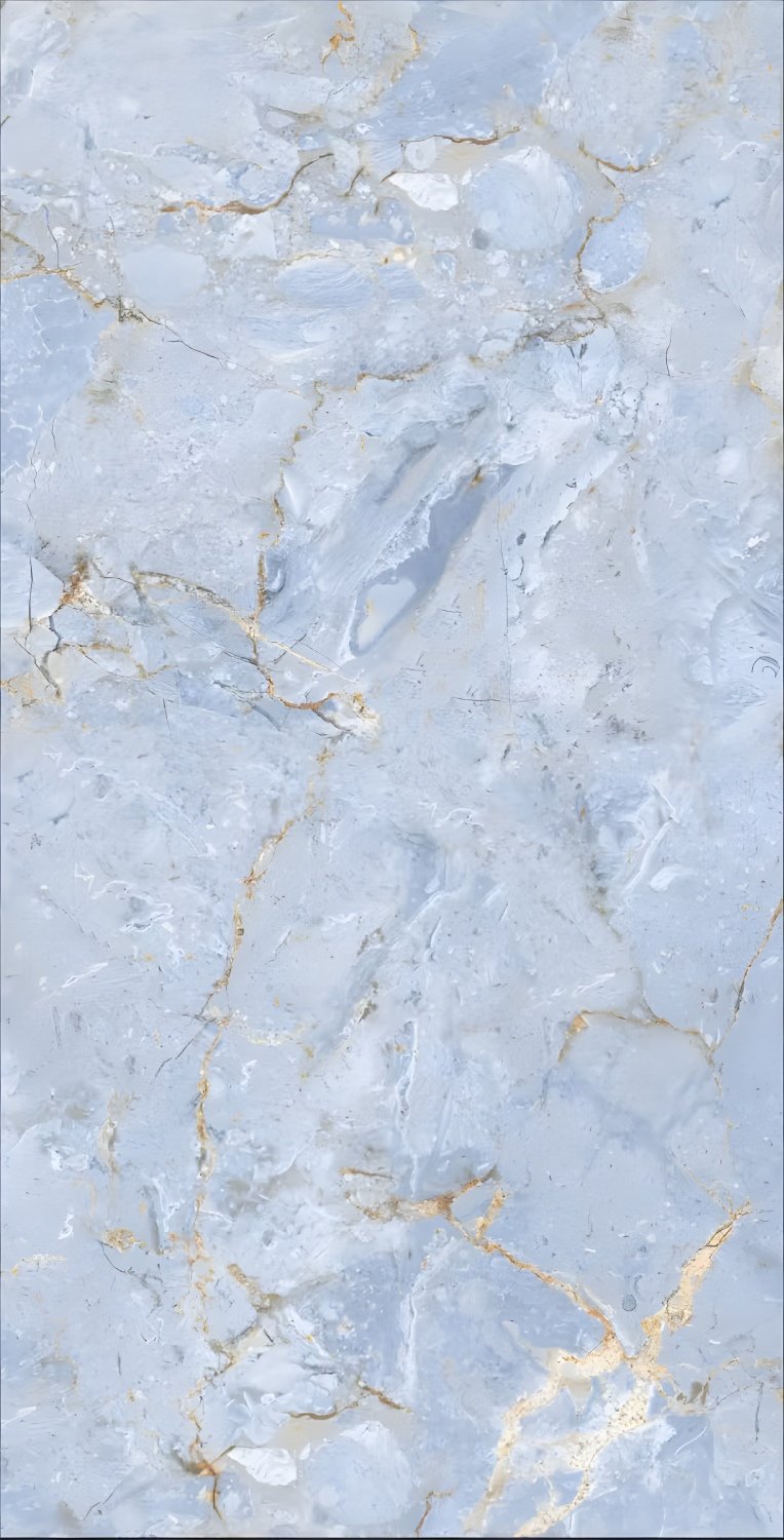 Soft Light Blue Marble Gold Veins