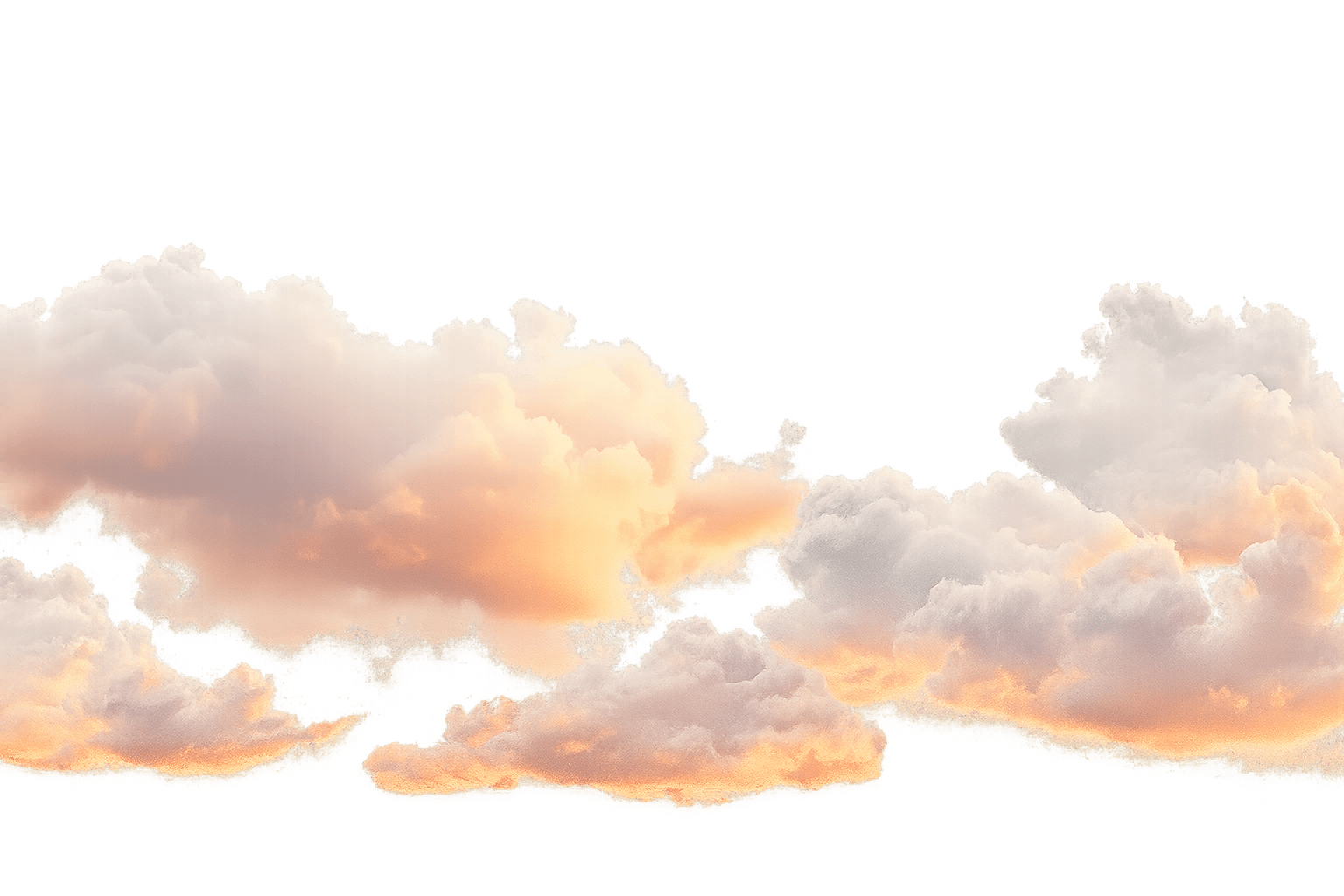 Soft Sunset Clouds Transparent Background PNG Overlay