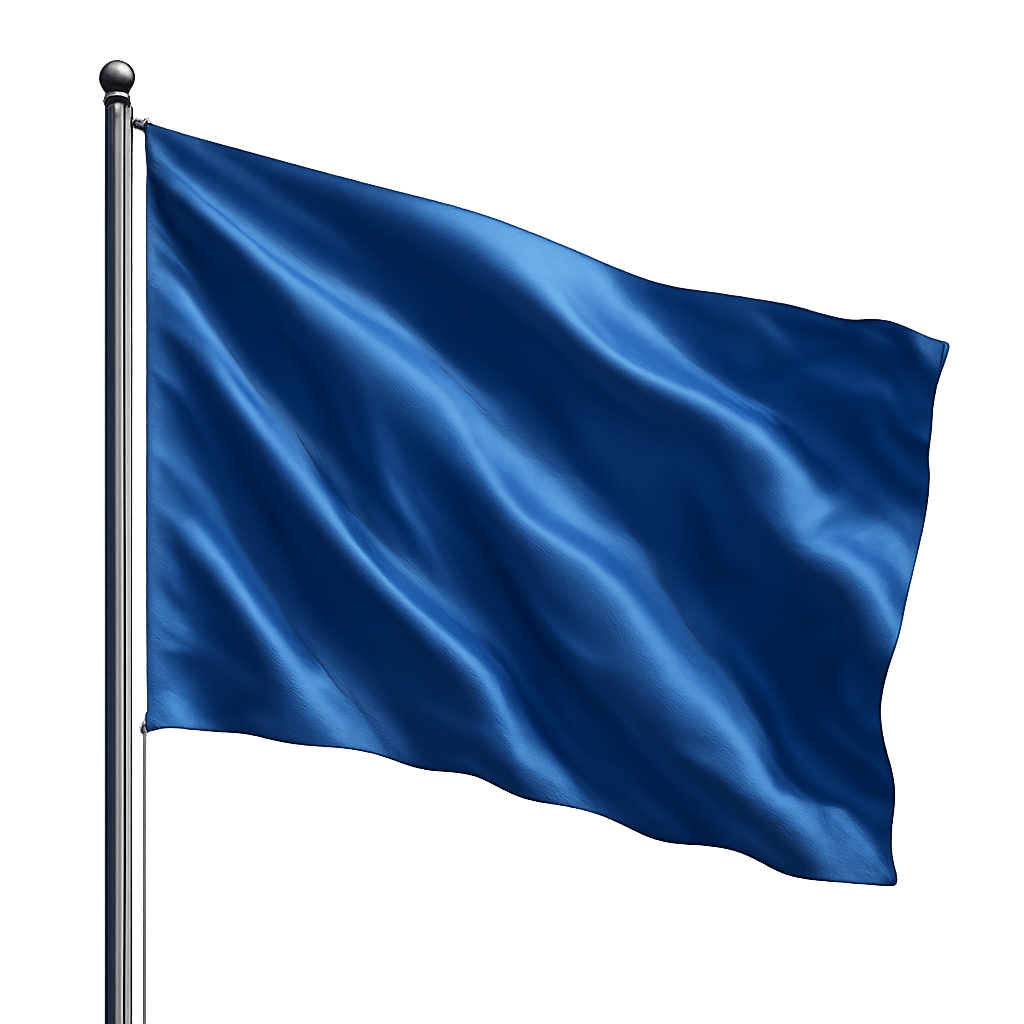 Solid Blue Fabric Flag Waving Proudly
