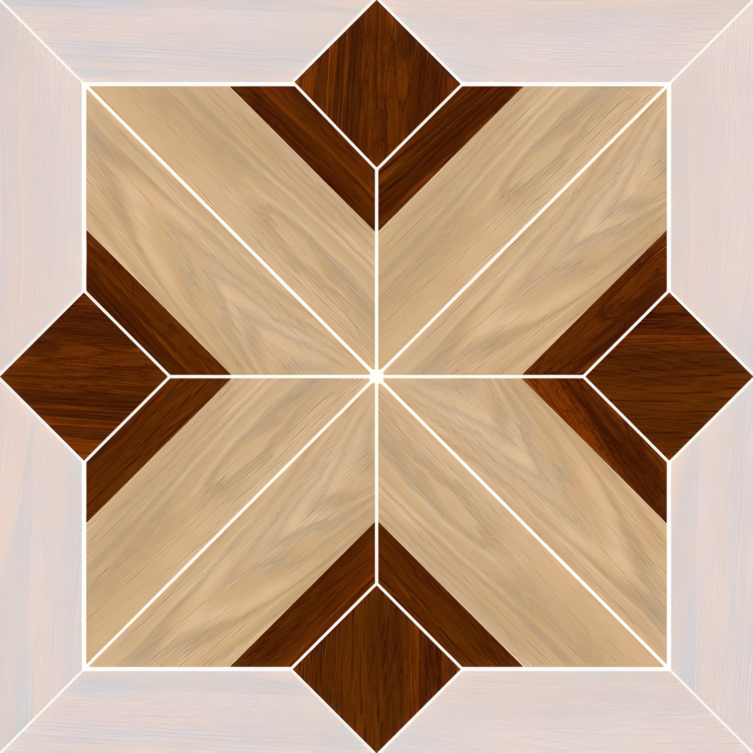 Star Pattern Parquet Two-Tone Wood Tile