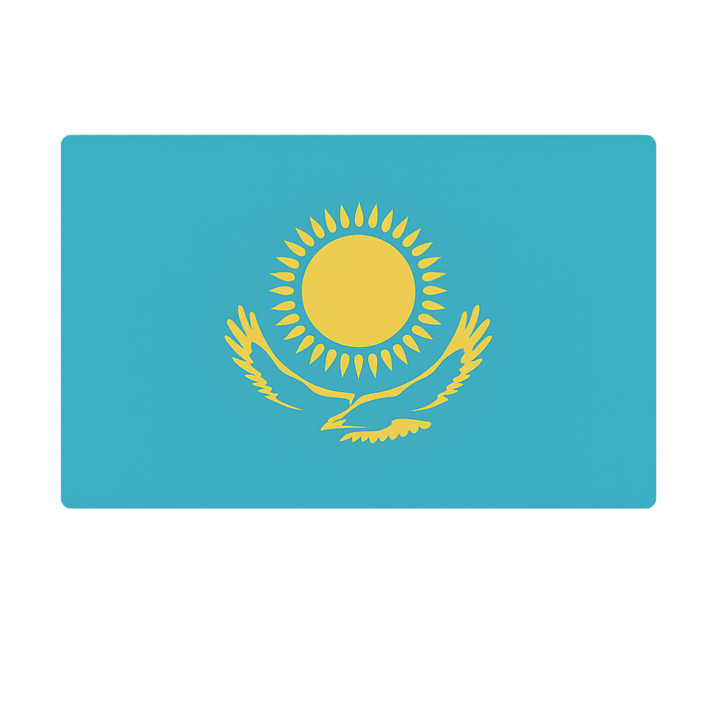 Static Flag of Kazakhstan Transparent Background Vector