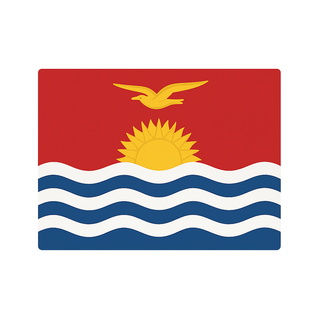 Static Kiribati Flag Vector Transparent Background Graphic
