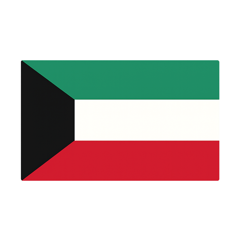 Static Kuwait Flag Vector Transparent Background Graphic