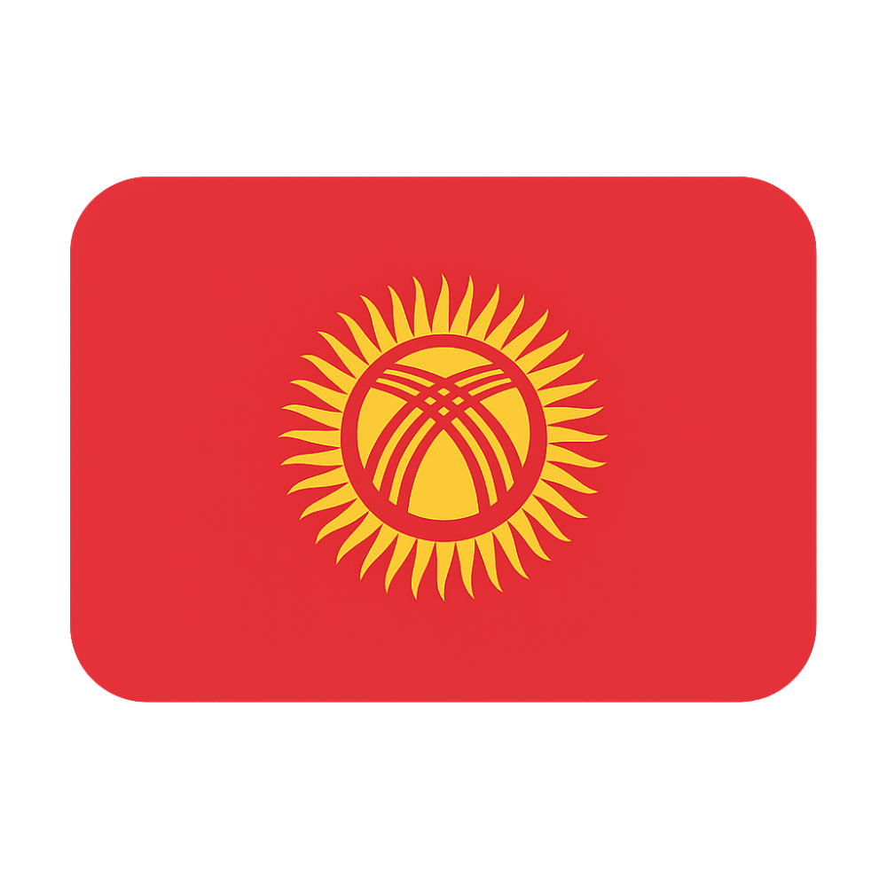 Static Kyrgyzstan Flag Vector Transparent Background Graphic