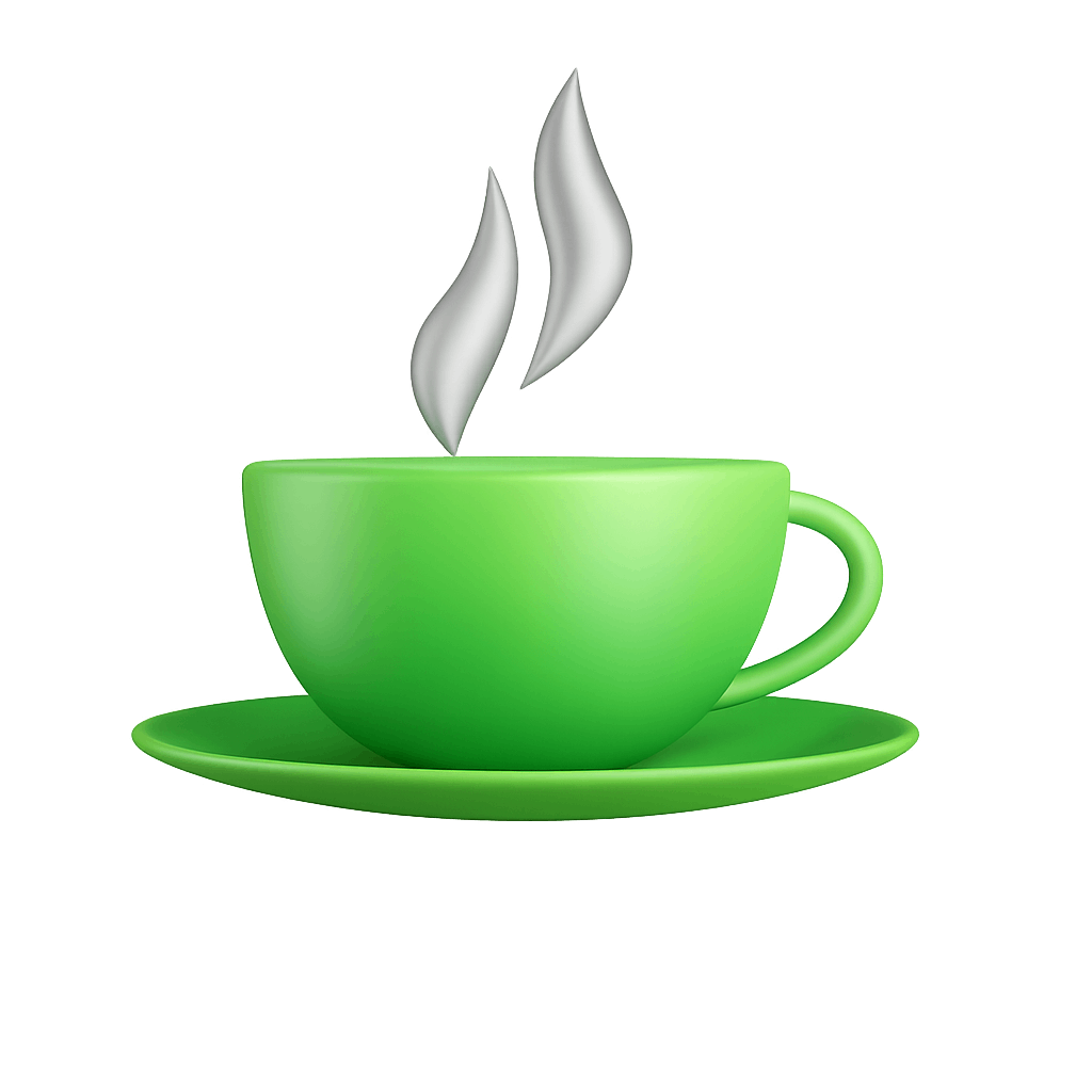 Steaming Green Coffee Tea Cup 3D