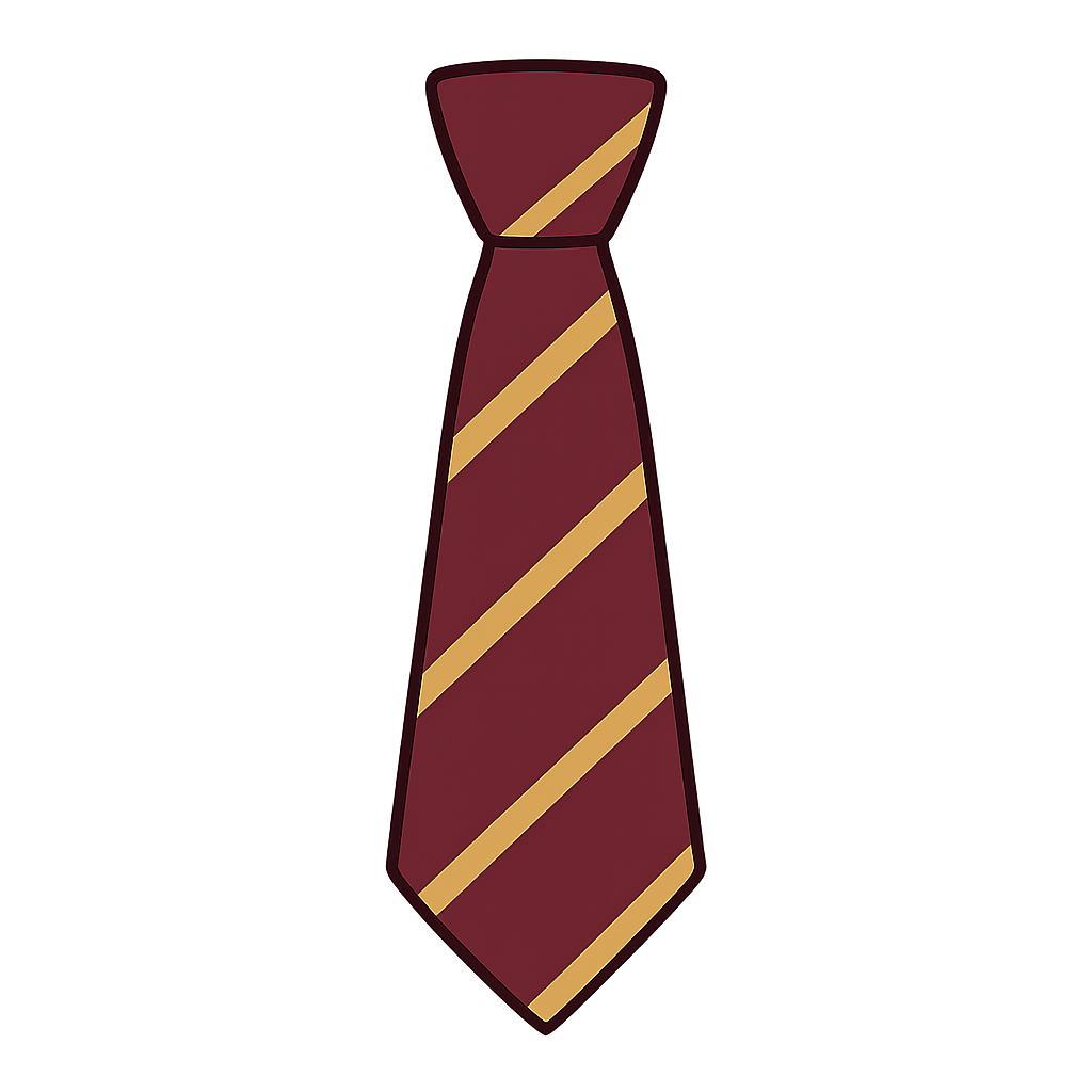 Striped School Uniform Necktie Transparent Background