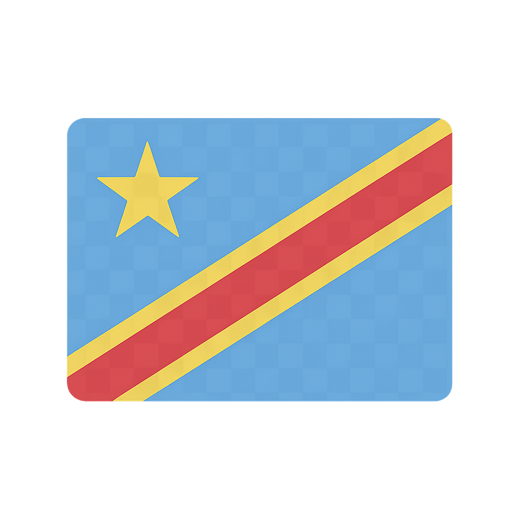 Stylized Democratic Republic Congo Flag Sticker, transparent background