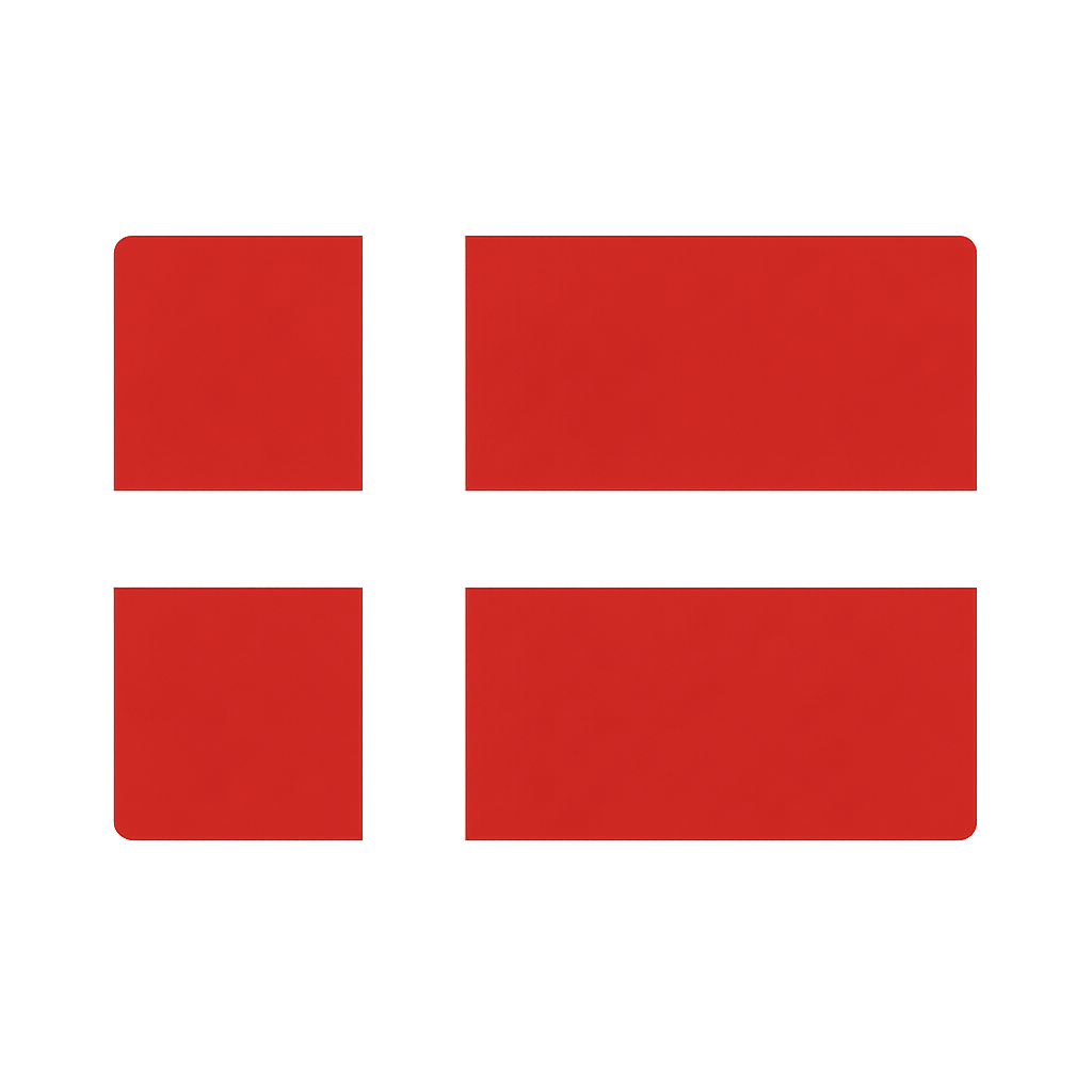 Stylized Denmark Flag Sticker, transparent background