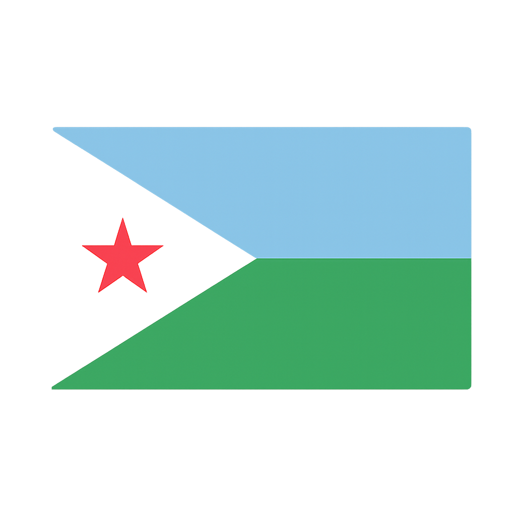 Stylized Djibouti Flag Sticker, transparent background