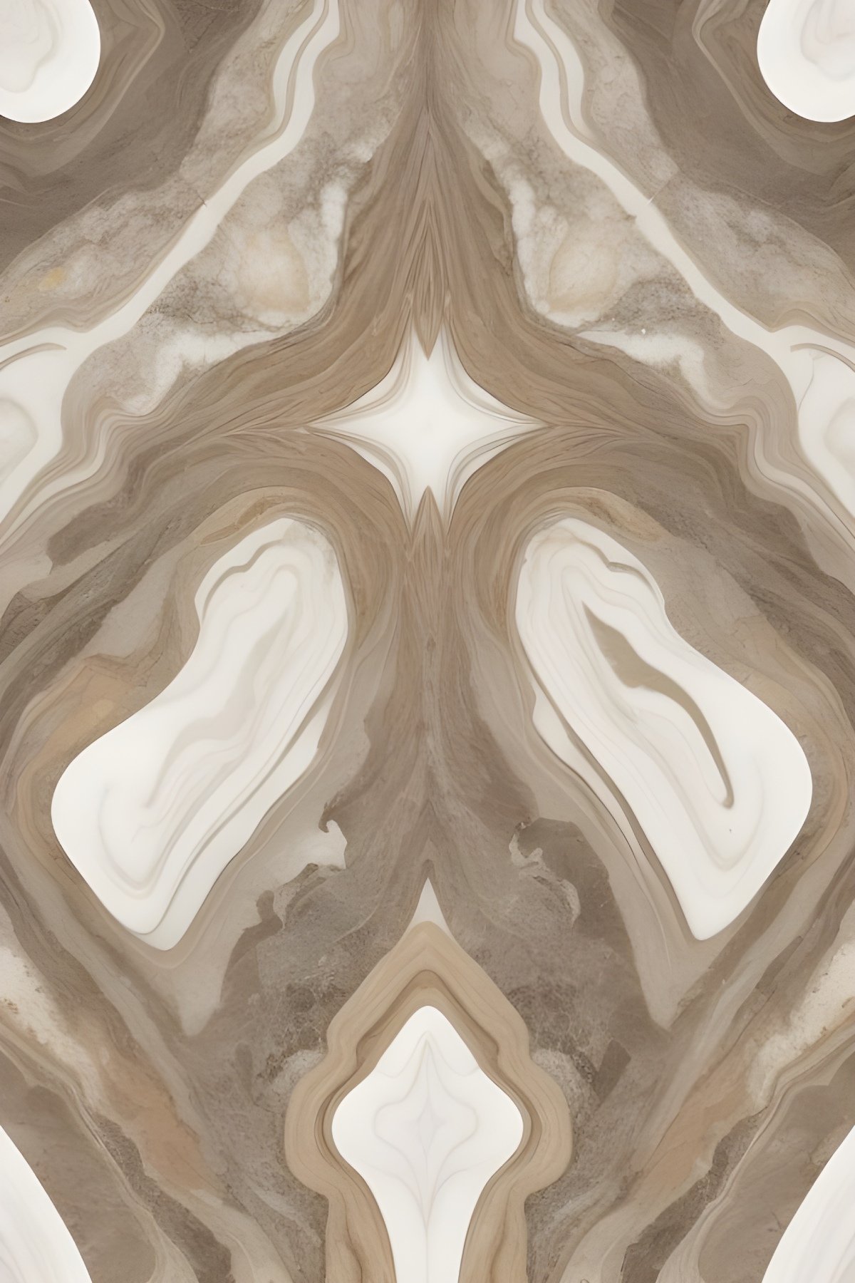 Symmetrical Brown Abstract Marble Inlay Pattern