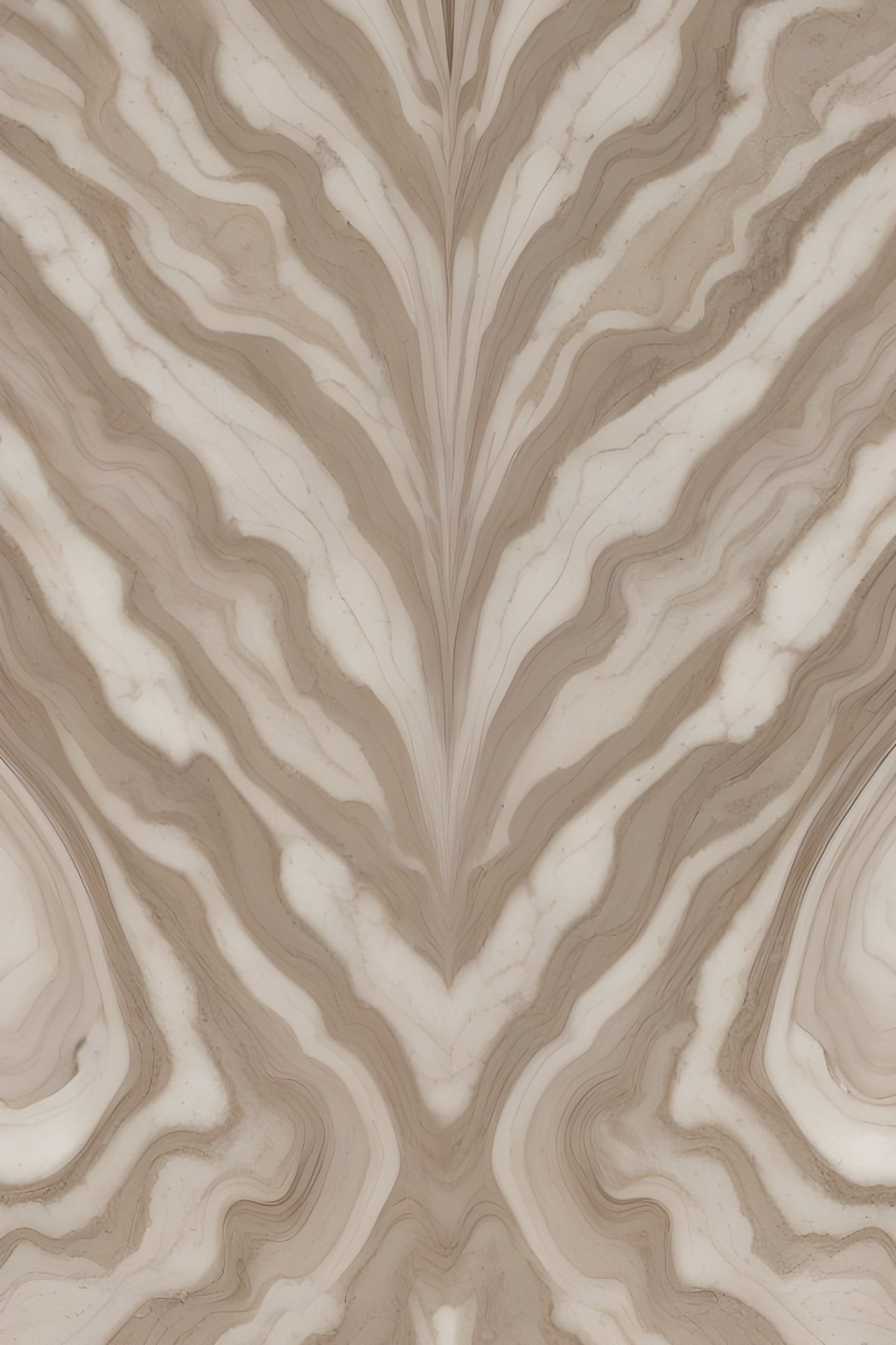 Symmetrical Wavy Beige and White Marble Texture
