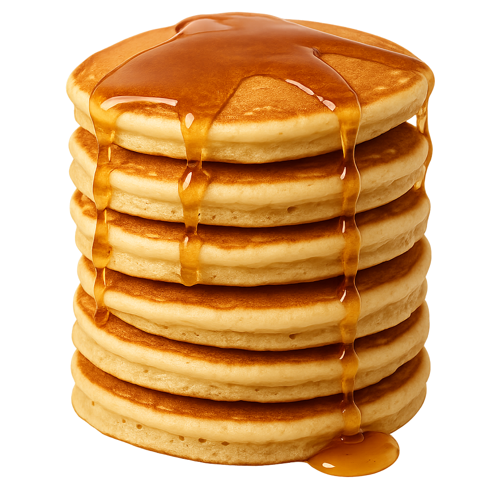 Tall Stack of Pancakes with Maple Syrup