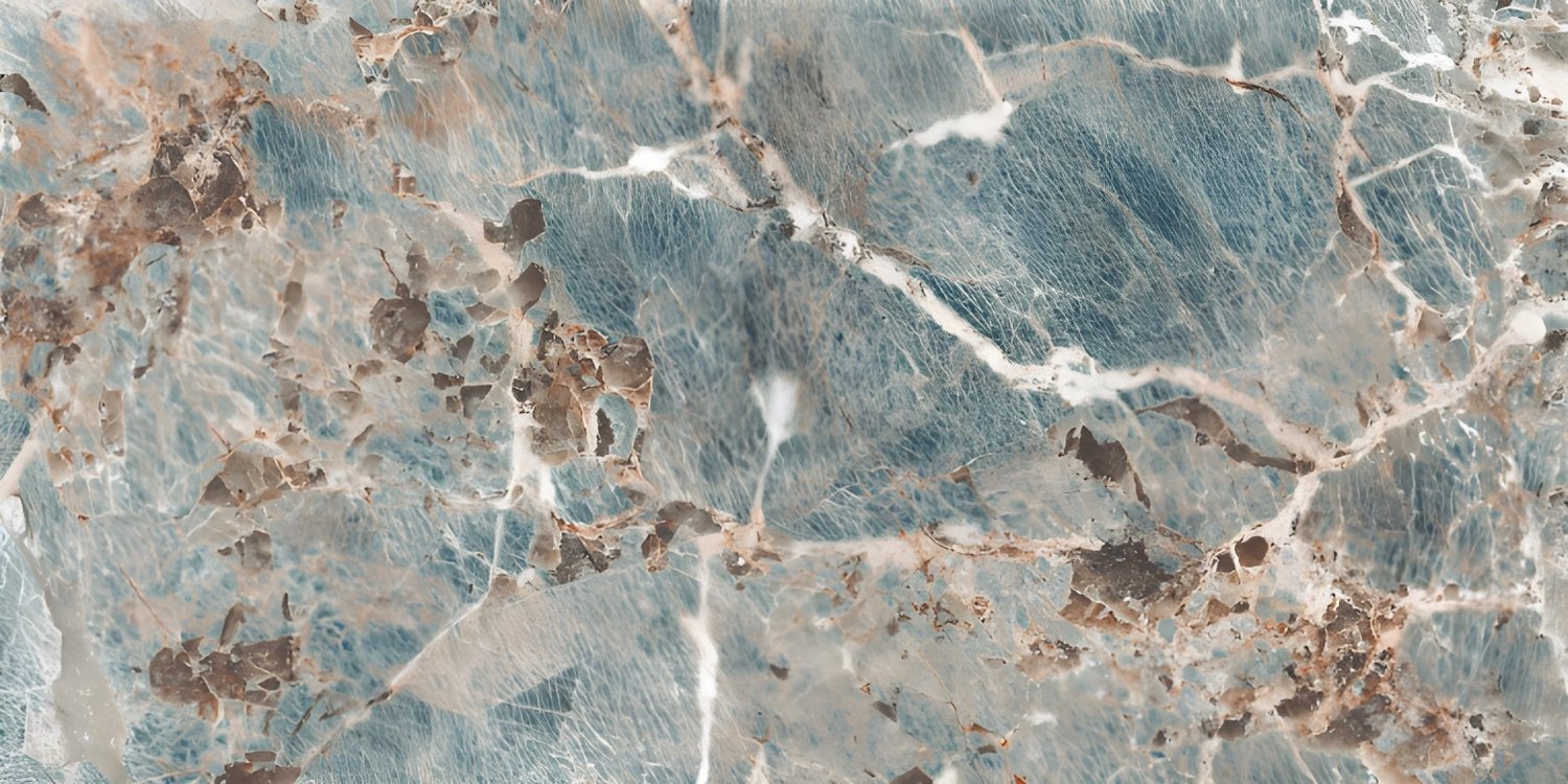 Teal Blue Breccia Marble Copper Veins