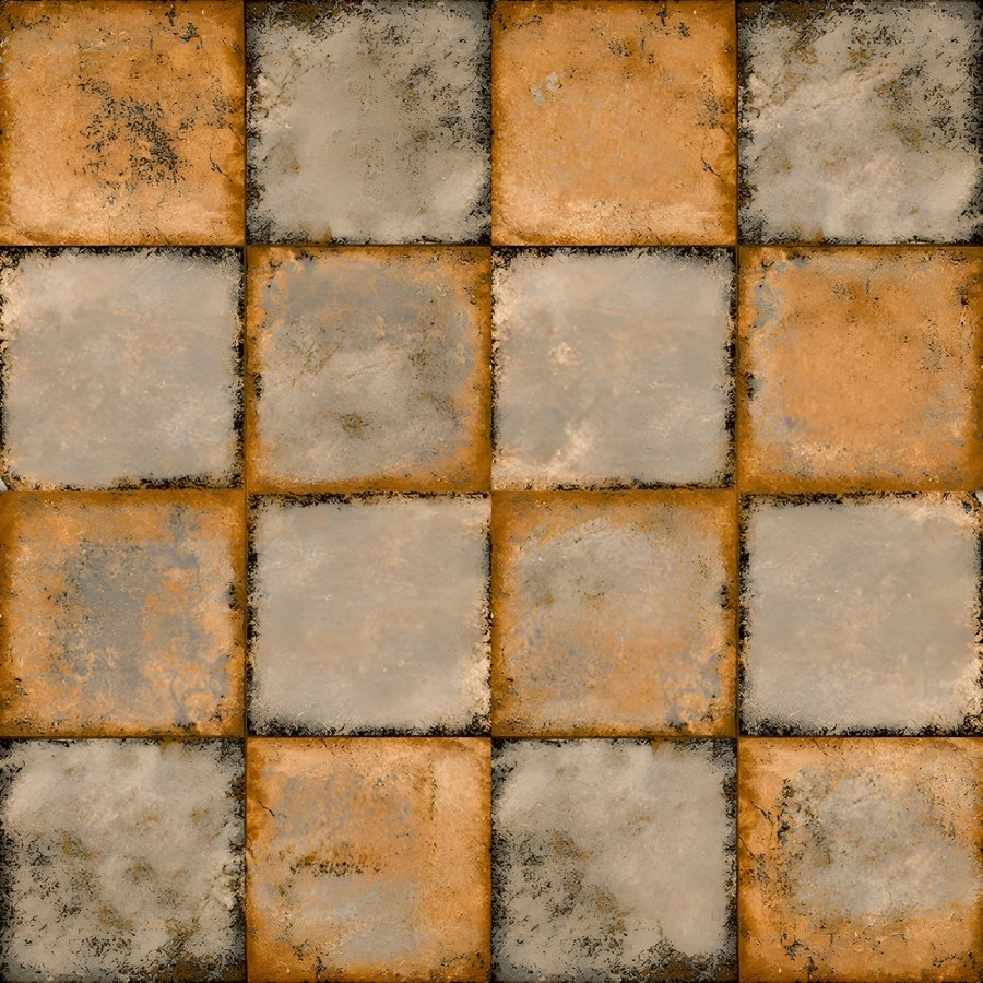 Terracotta Gray Checkerboard Parking Tile