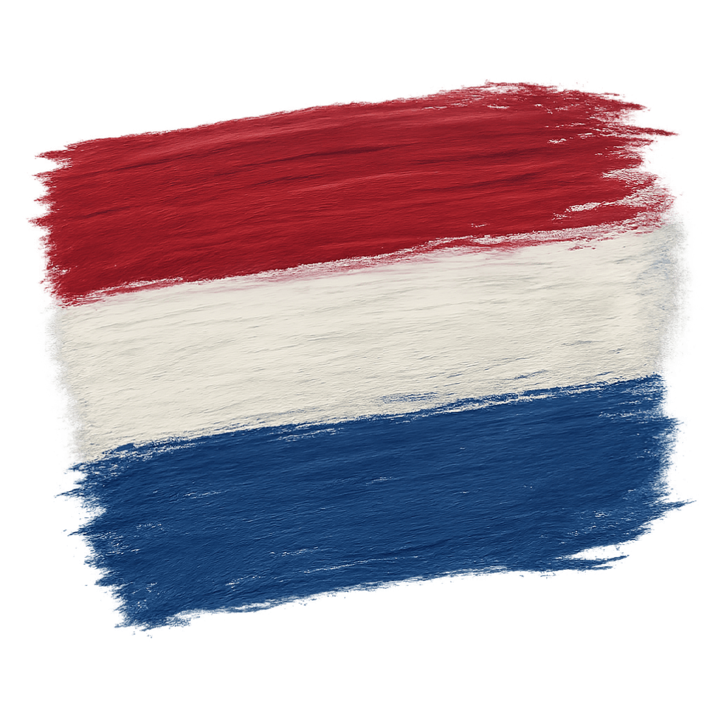 Textured Dutch flag brush stroke transparent background