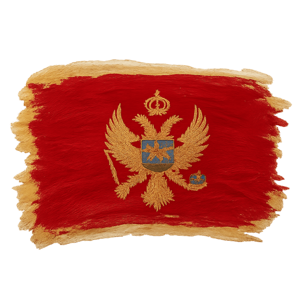 Textured Furry Montenegro Flag Transparent Background