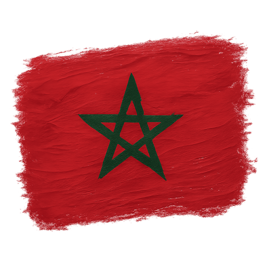 Textured Moroccan Flag Paint Stroke Transparent Background