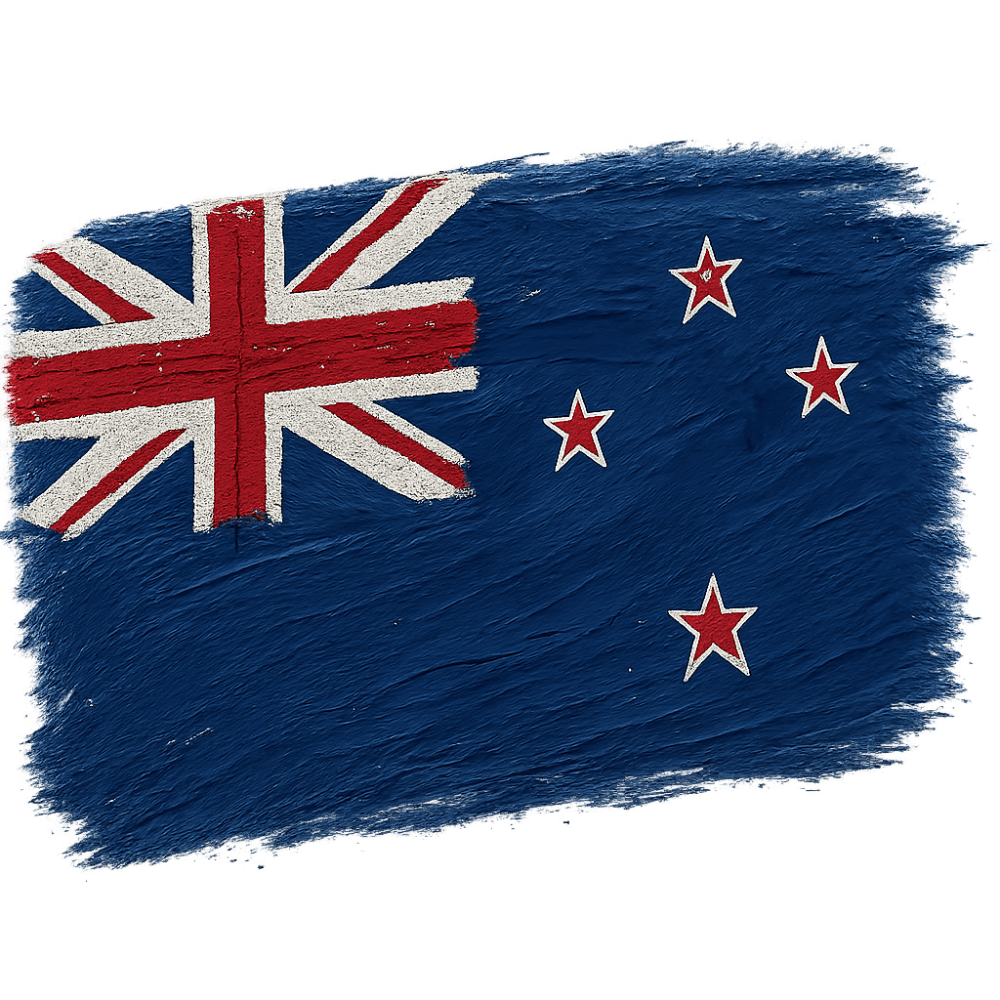 Textured New Zealand Flag Brush Stroke transparent background