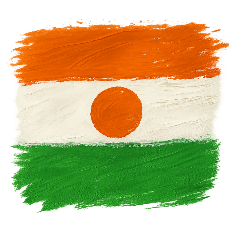 Textured Niger Flag Brush Stroke transparent background