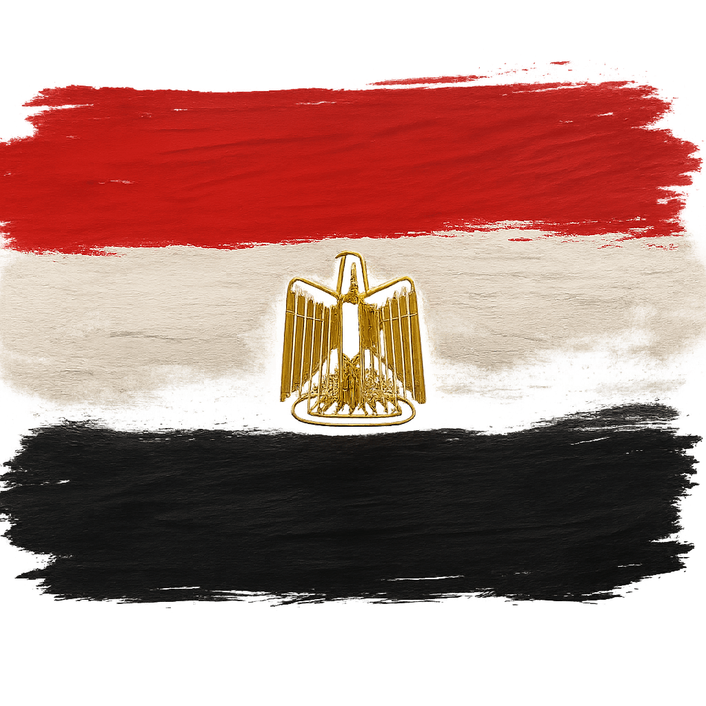 Textured Paint Egypt Flag Brush Strokes Transparent Background