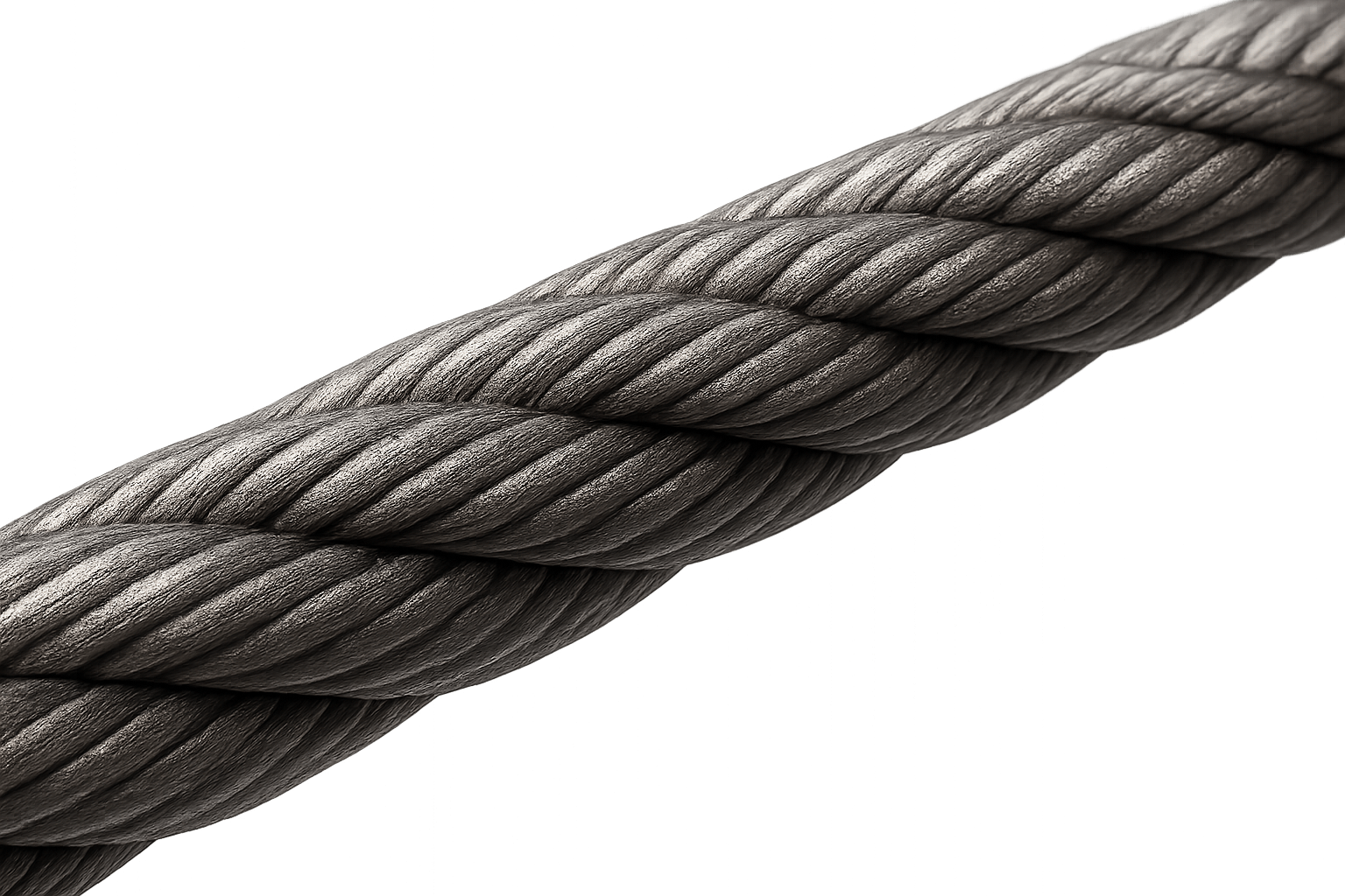 Thick Heavy Rope Diagonal Close-up Transparent Background
