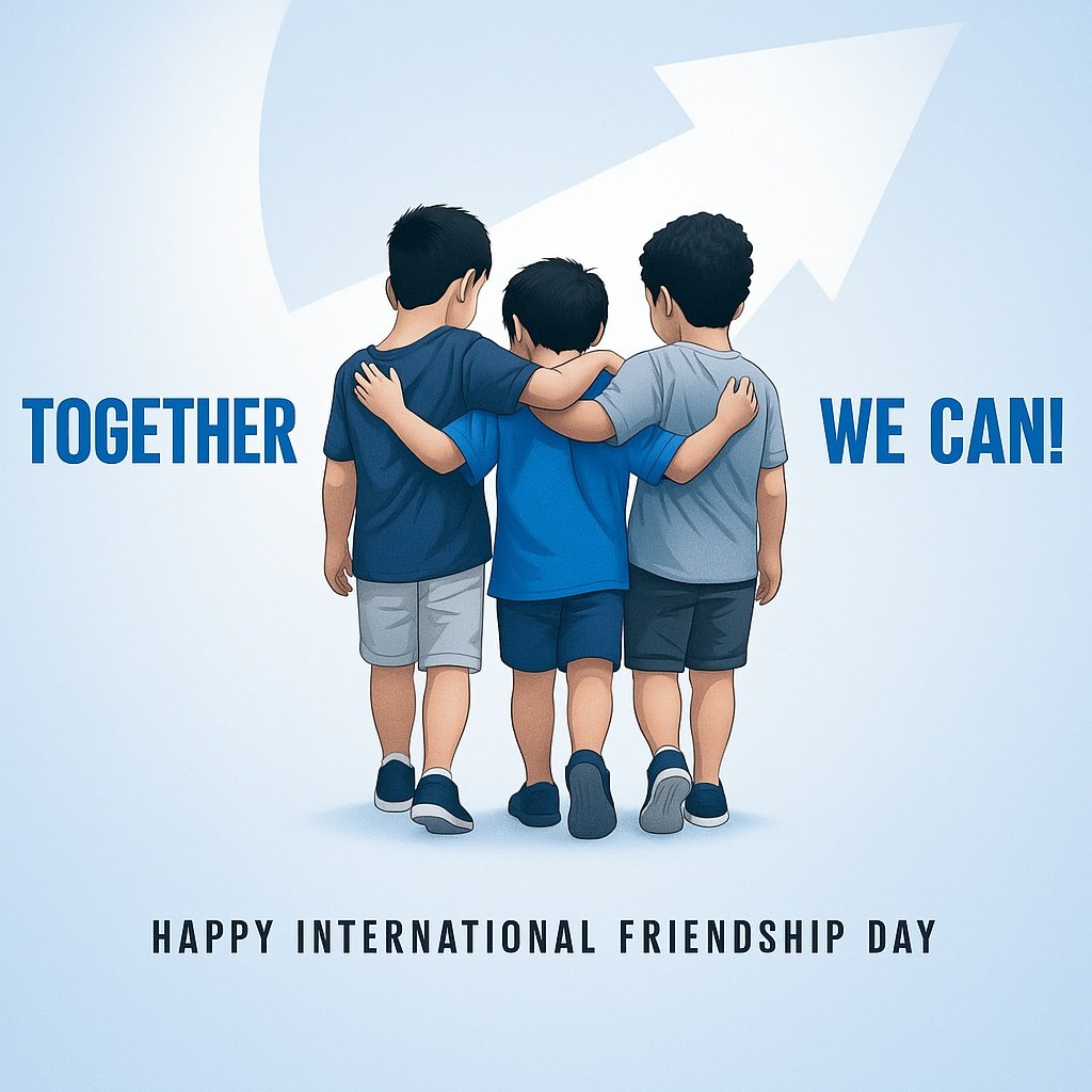 Three Diverse Friends Celebrating Togetherness and Unity on Friendship Day