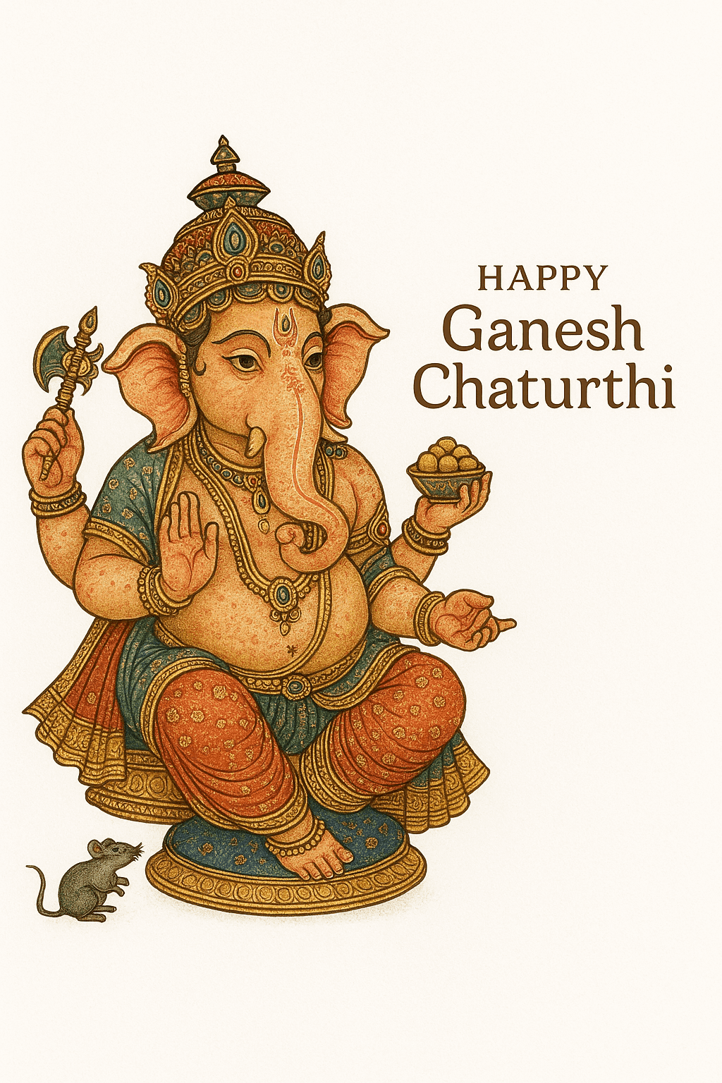 Traditional Artwork of Lord Ganesha for Ganesh Chaturthi Celebration
