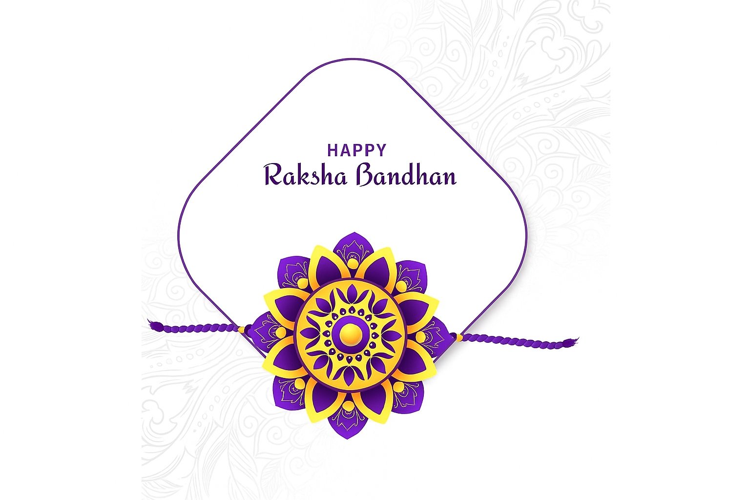 Traditional Raksha Bandhan Greeting with Festive Rakhi and Decorative Elements