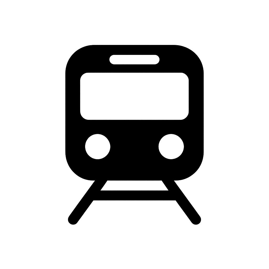 Train Front View On Tracks Flat Icon