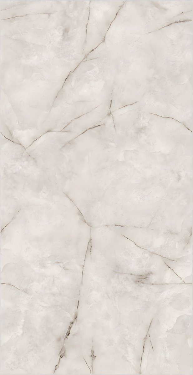 Translucent White Onyx Tile with Dark Veins