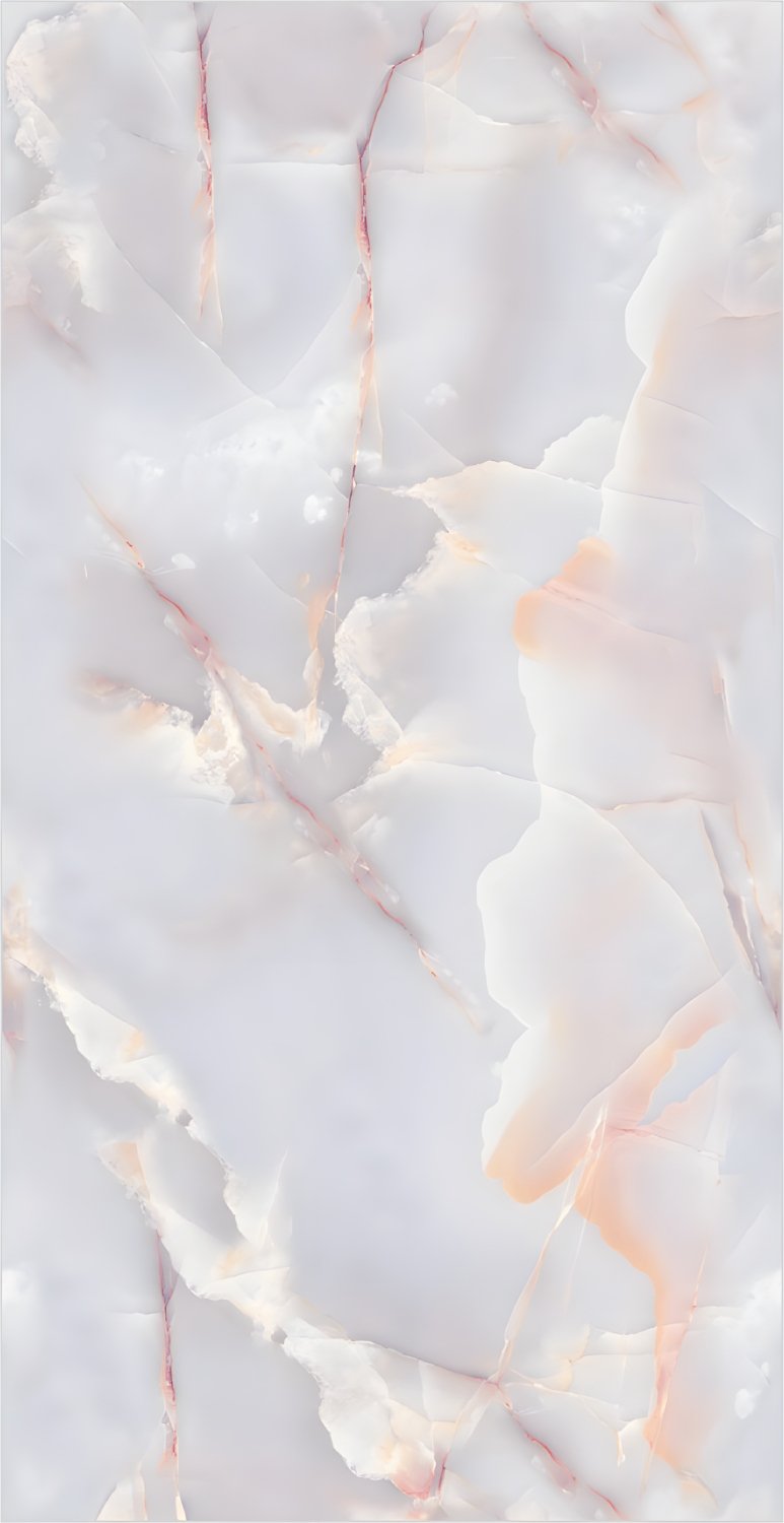 Translucent White Onyx Tile with Pink Veins