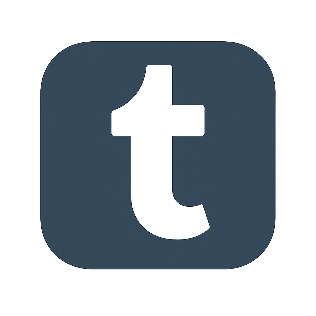 Tumblr 't' Logo on Dark Blue Background