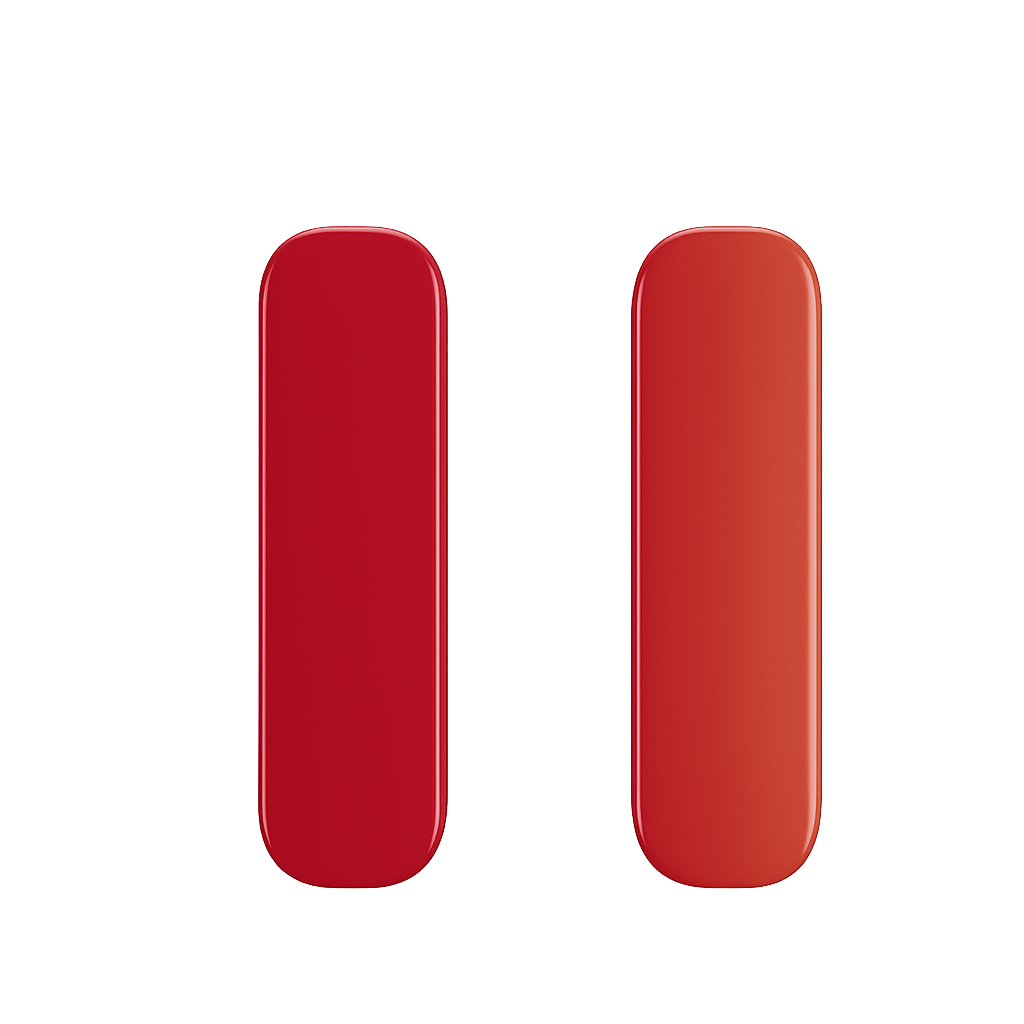 Two Vertical Red Bars on Transparent Minimalist Background for Creative Concepts