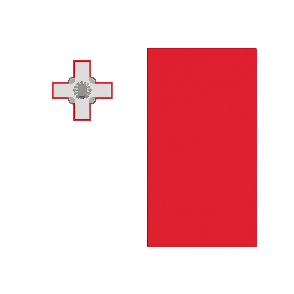 Vector Malta Flag Icon, George Cross, Transparent Background