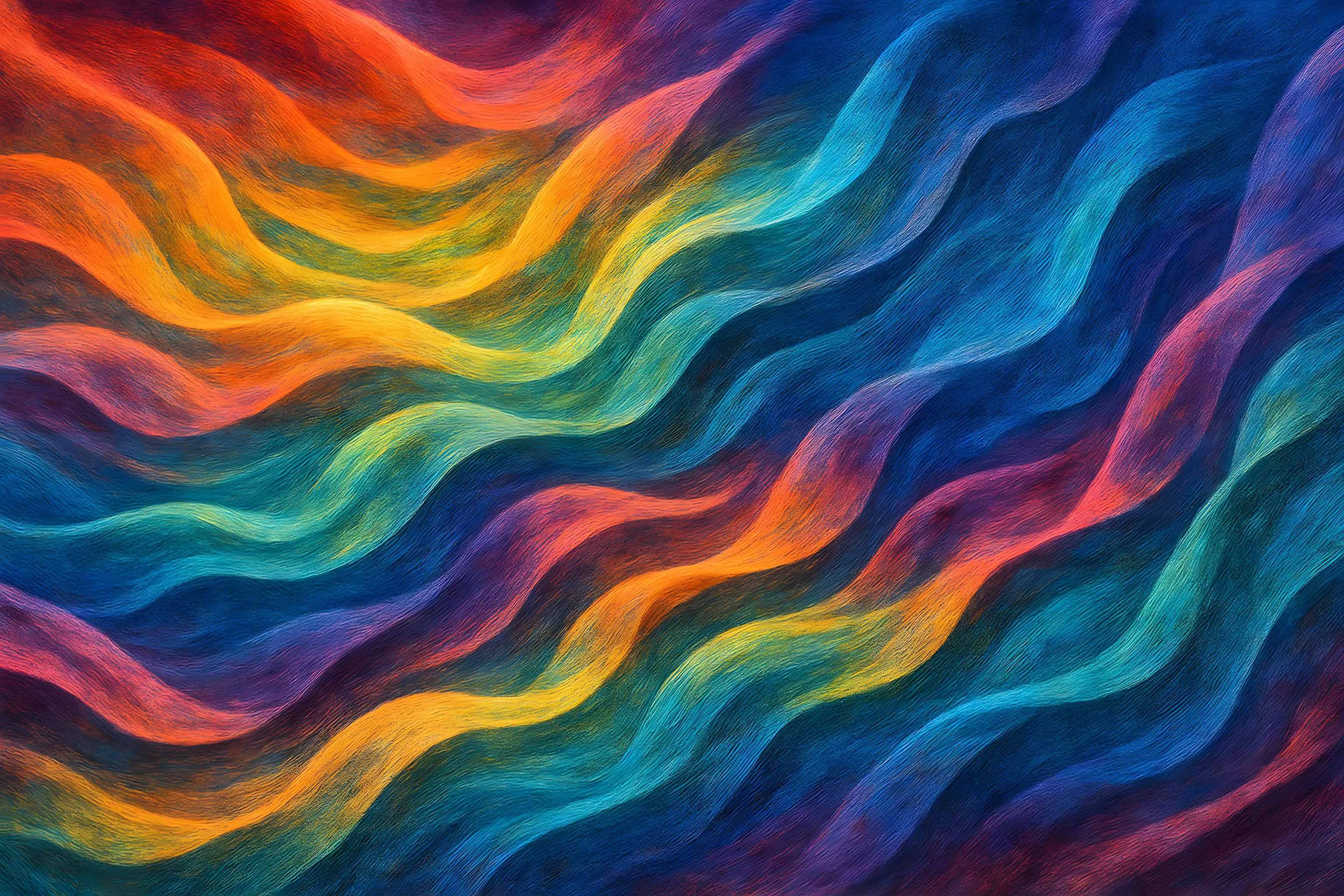 Vibrant Abstract Waves Displaying a Dynamic Multicolor Spectrum Arrangement