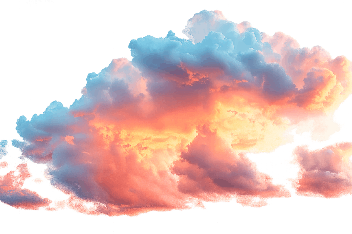 Vibrant Colorful Sunset Cloud Transparent Background