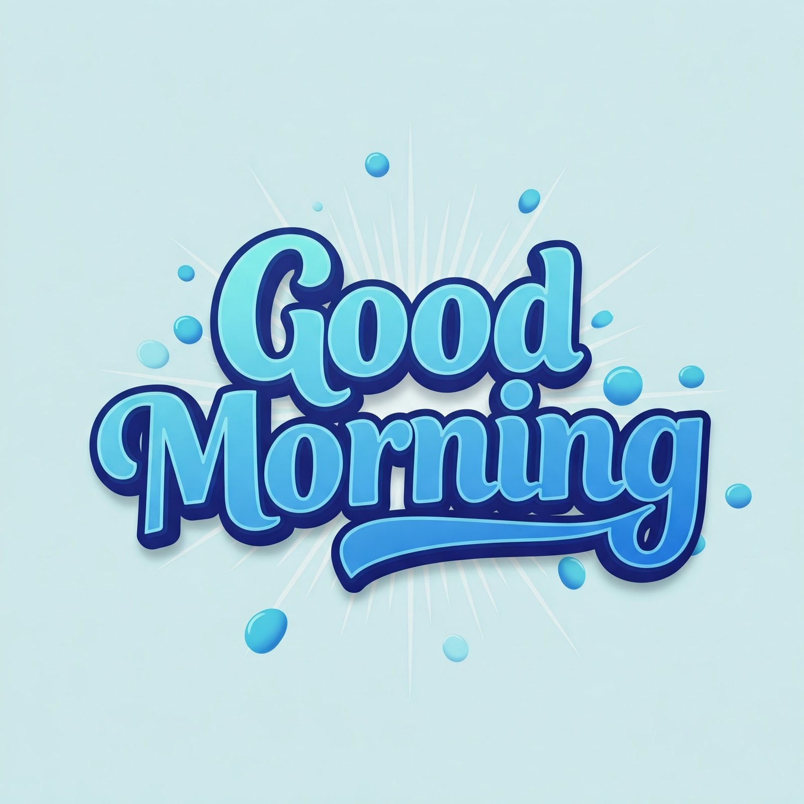 Vibrant Good Morning Graphic With Blue Text and Cheerful Design