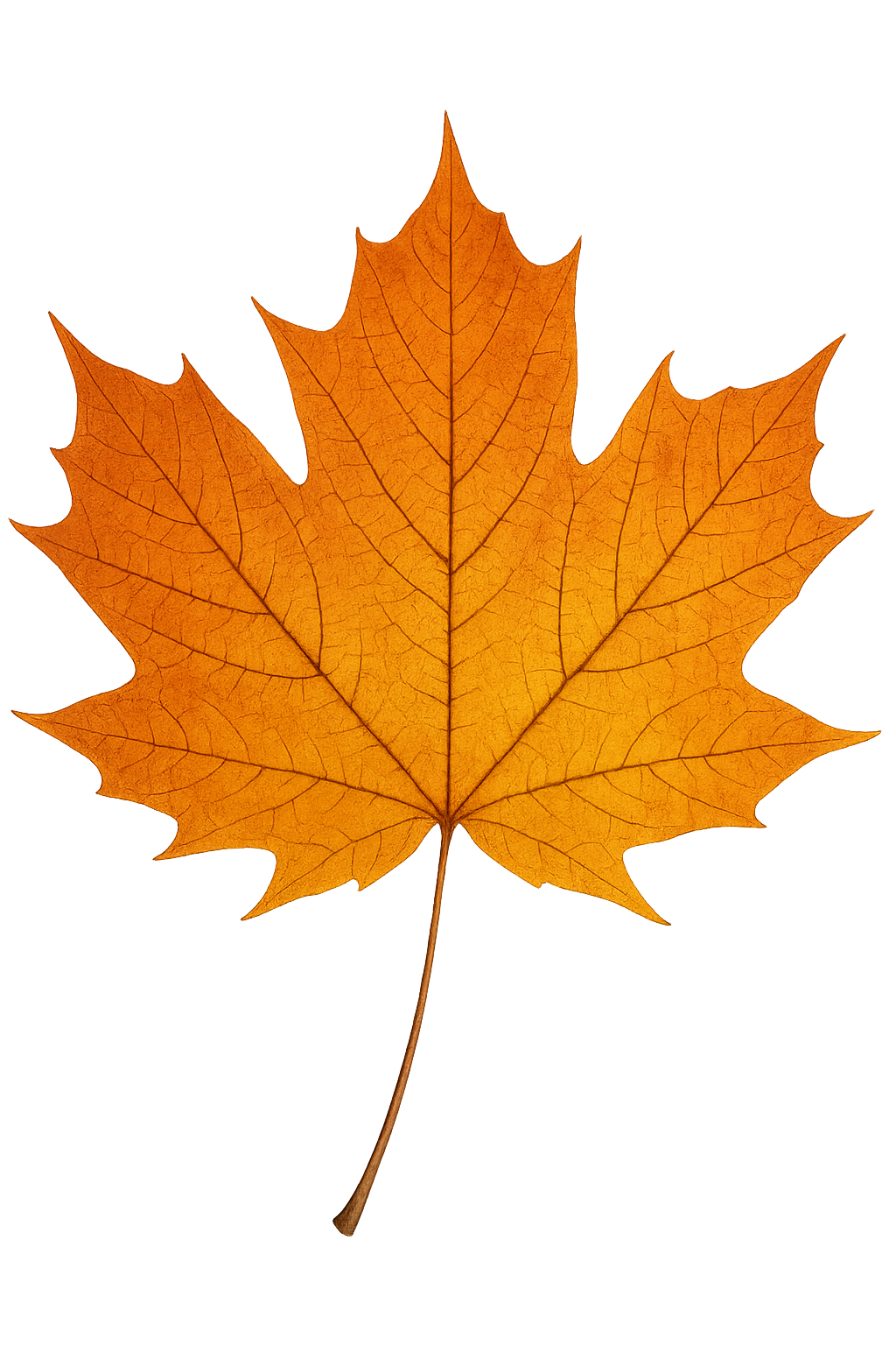 Vibrant Orange Maple Leaf On Black Background — Autumn Nature Closeup