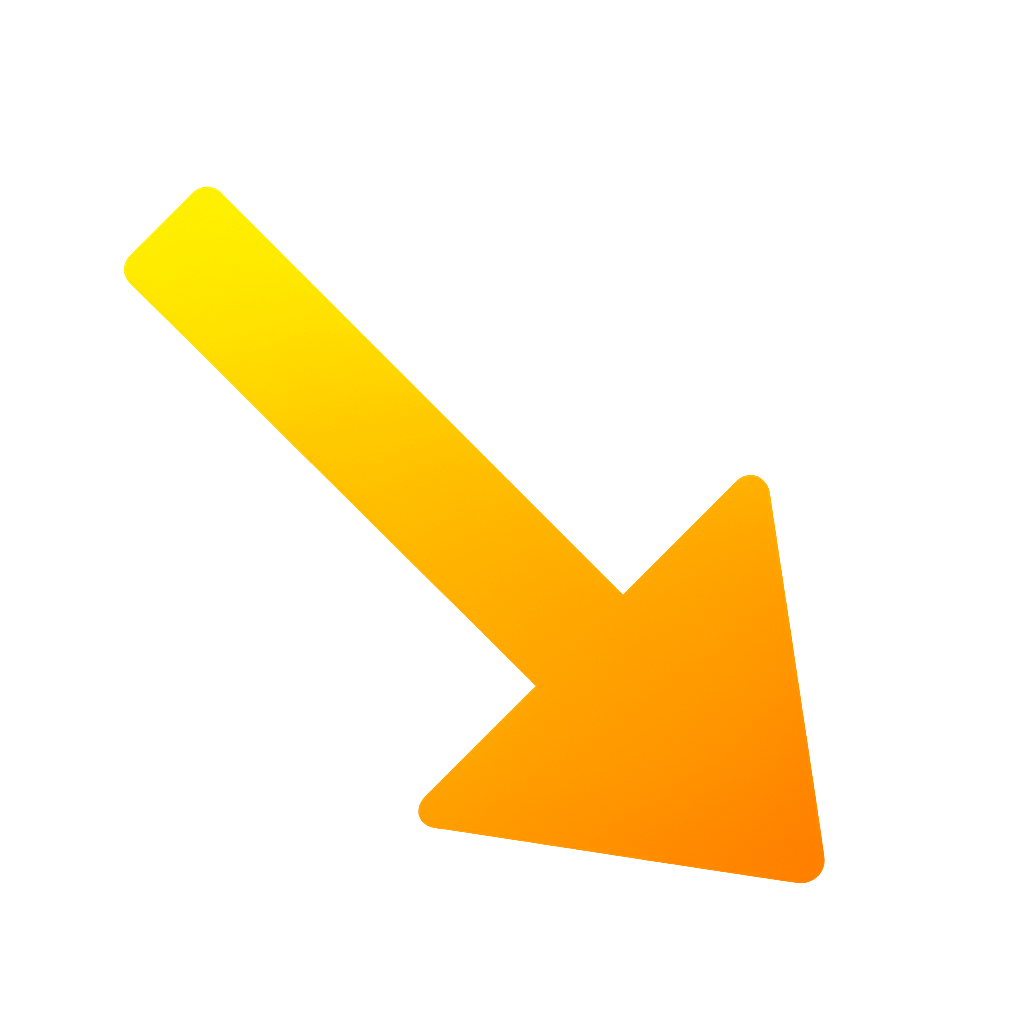 Vibrant Yellow Gradient Diagonal Down Right Arrow