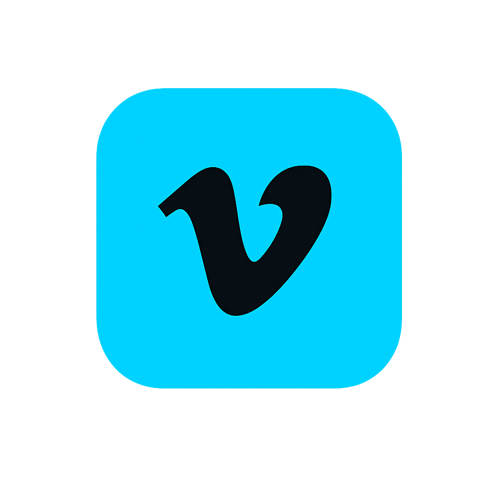 Vimeo Blue Icon on Transparent Background