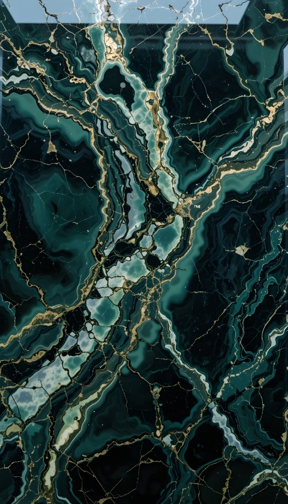 Vivid Emerald Marble with Gold Flow