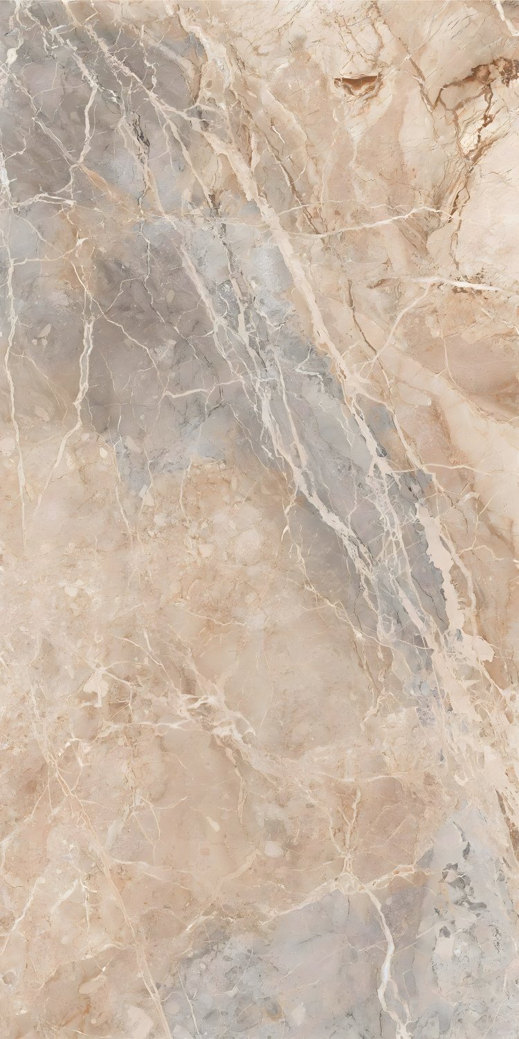 Warm Beige Brown Marble Gray Veins